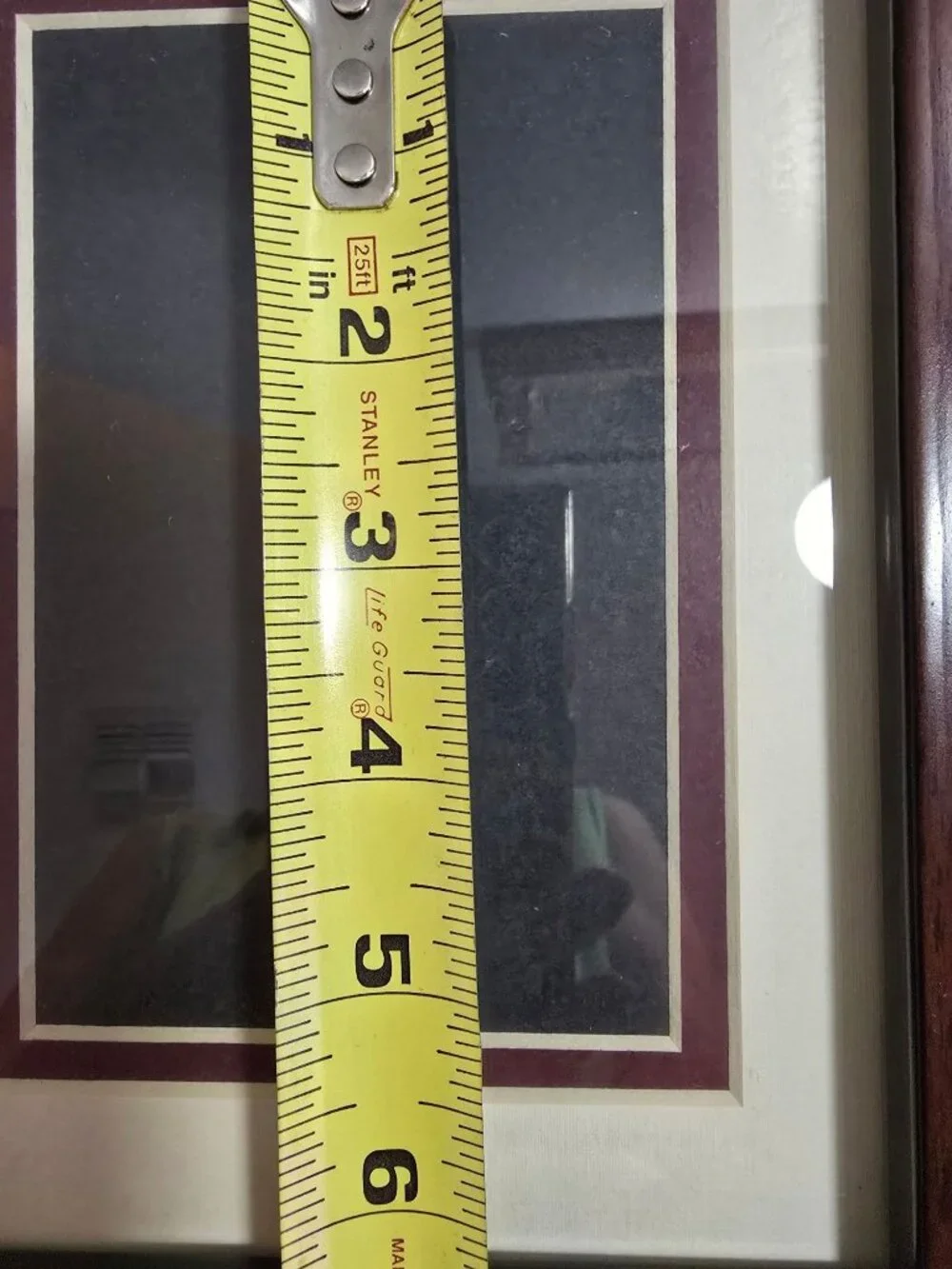 Brown/Black Ribbed Wood Frame Double Matting For Tabletop Or Wall Display